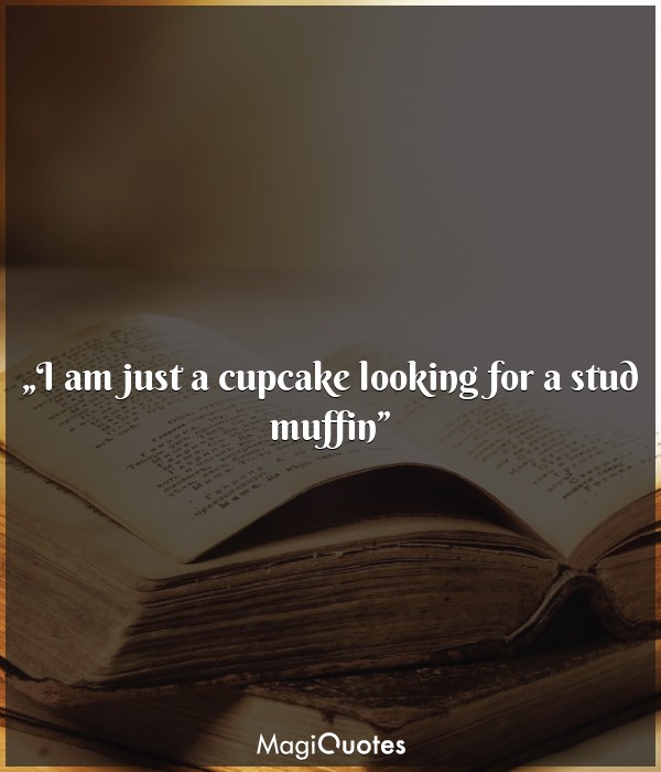 I am just a cupcake looking for a stud muffin