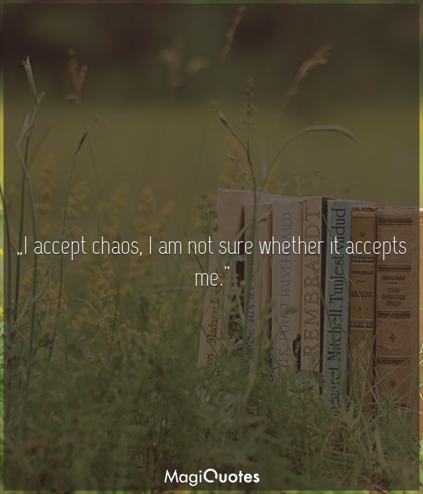 I accept chaos