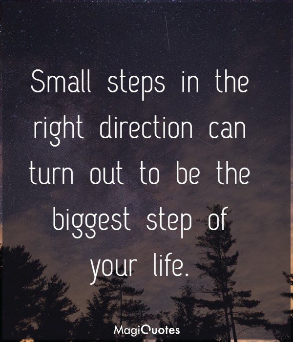 Small steps in the right direction